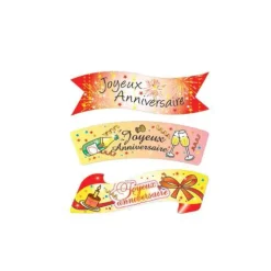 Plaquette azyme Joyeux Anniversaire assorties (x24)