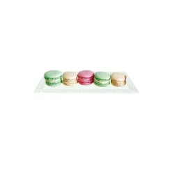 Plateau dentelle rectangulaire blanc