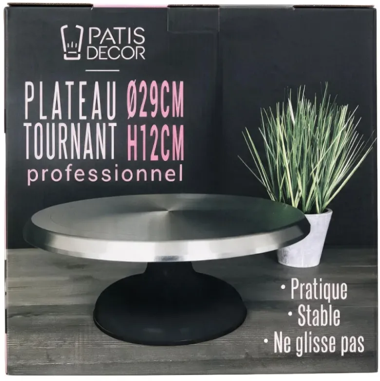 Plateau tournant pâtisserie en métal