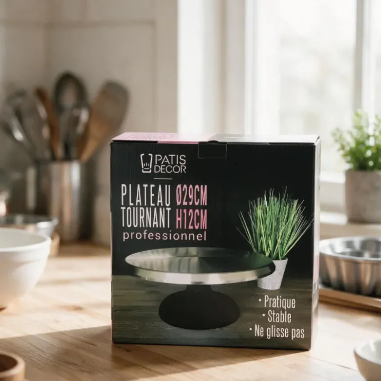 Plateau tournant pâtisserie en métal