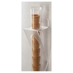 porte-cornets à glace mural PMMA hauteur 56 cm