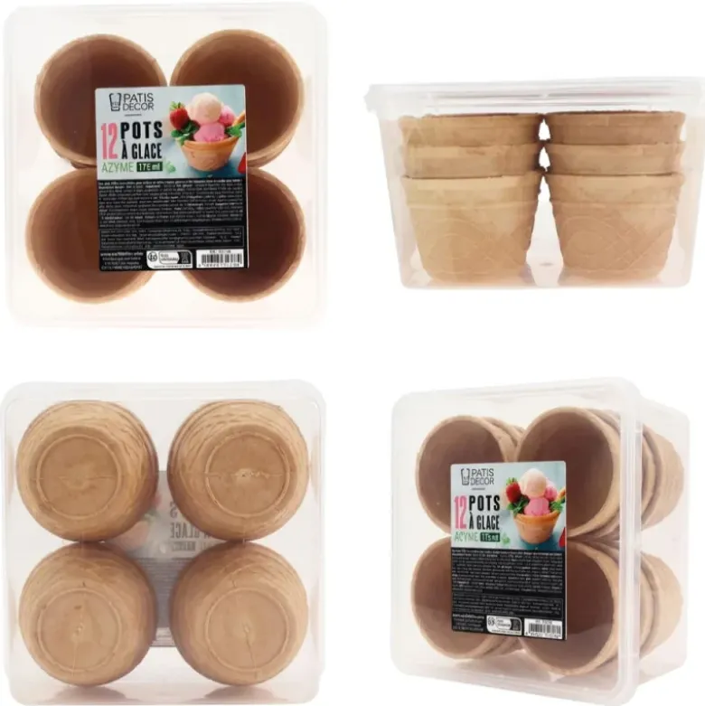 12 pots à glaces en azyme 175 ml