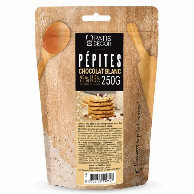 Pépites de chocolat blanc - 23% de cacao - 250g