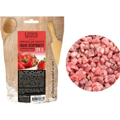 Pépites de fruits fraise déshydratée morceaux 120 g