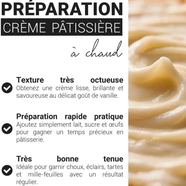 Préparation crème pâtissière à chaud