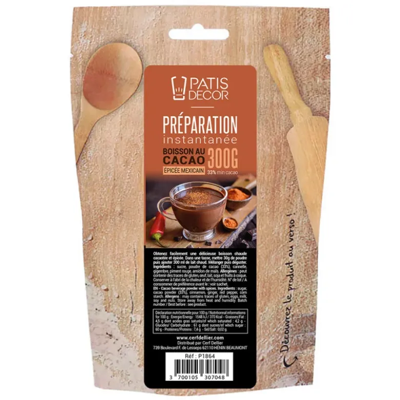 Préparation instantanée pour boisson au cacao épicée mexicain - 300 g