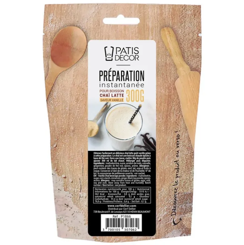 Préparation instantanée pour boisson Chaï Latte saveur vanille - 300 g