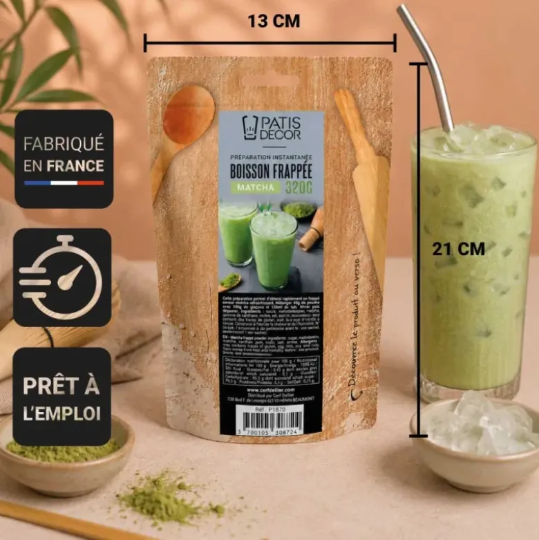 Préparation instantanée pour boisson frappée au matcha - 320 g