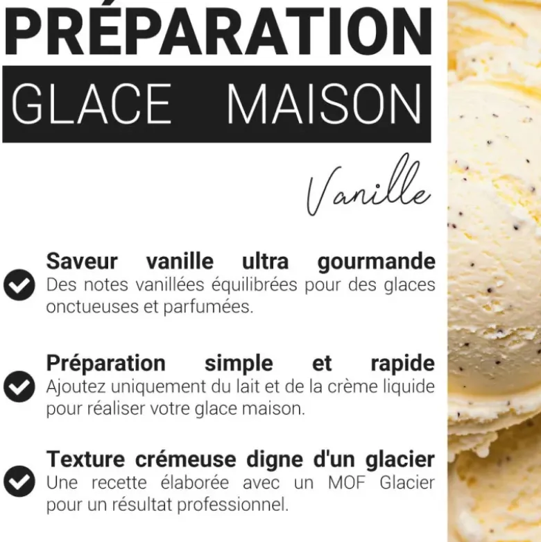 Préparation pour glace à la vanille maison