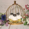 Présentoir cage à oiseaux doré 21 cm