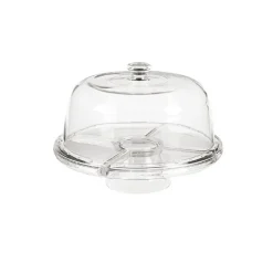 Présentoir cloche à gâteau sur pied 28 cm