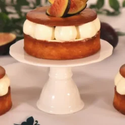 Présentoir cupcake individuel blanc en céramique - Ø 10 cm