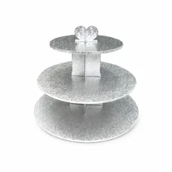 Présentoir cupcakes argent rond