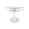 Présentoir gâteau blanc broderie Ø 23 cm