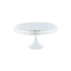 Présentoir gâteau blanc broderie Ø 35 cm