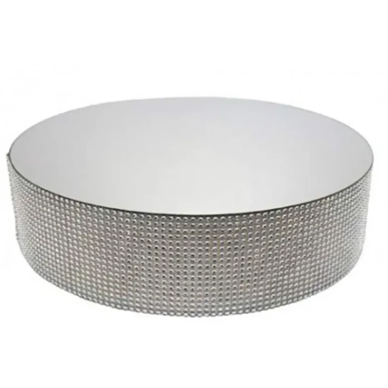 Présentoir gâteau effet miroir et contour en strass
