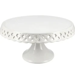 Présentoir gâteau en céramique dentelle fantaisie 25 cm