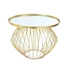 Présentoir gâteau miroir pied boule doré - ø 21 cm
