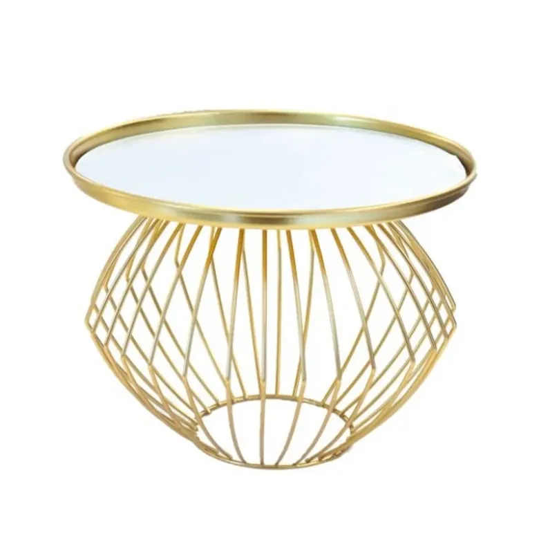 Présentoir gâteau miroir pied boule doré - ø 21 cm