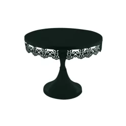 Présentoir gâteau noir broderie Ø 23 cm