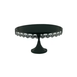 Présentoir gâteau noir broderie Ø 35 cm
