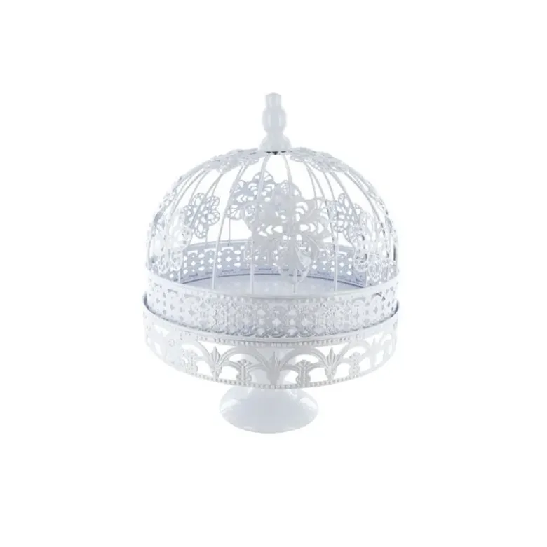 Présentoir gâteaux cage brodée 26 cm