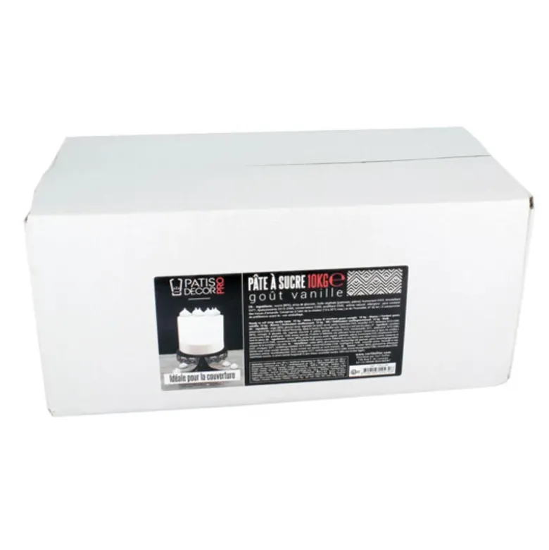 Pâte à sucre blanche arôme vanille 10 kg