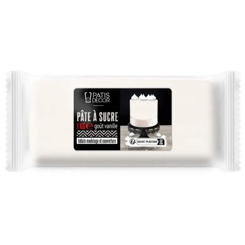Pâte à sucre blanche premium arôme vanille 1 kg