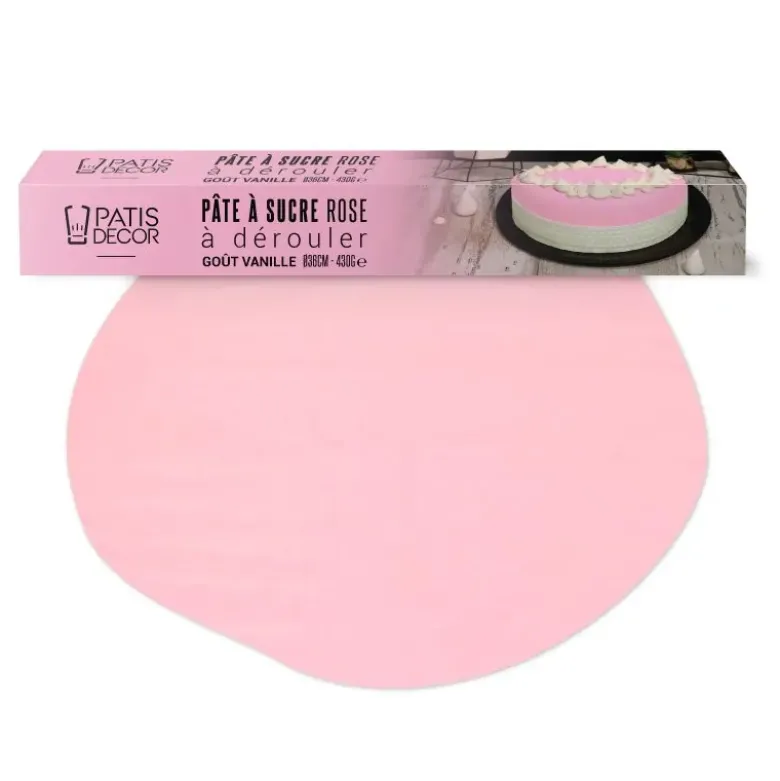 Pâte à sucre rose étalée - DDM 09/26