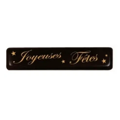 Rectangles chocolat noir Joyeuses Fêtes (x132)