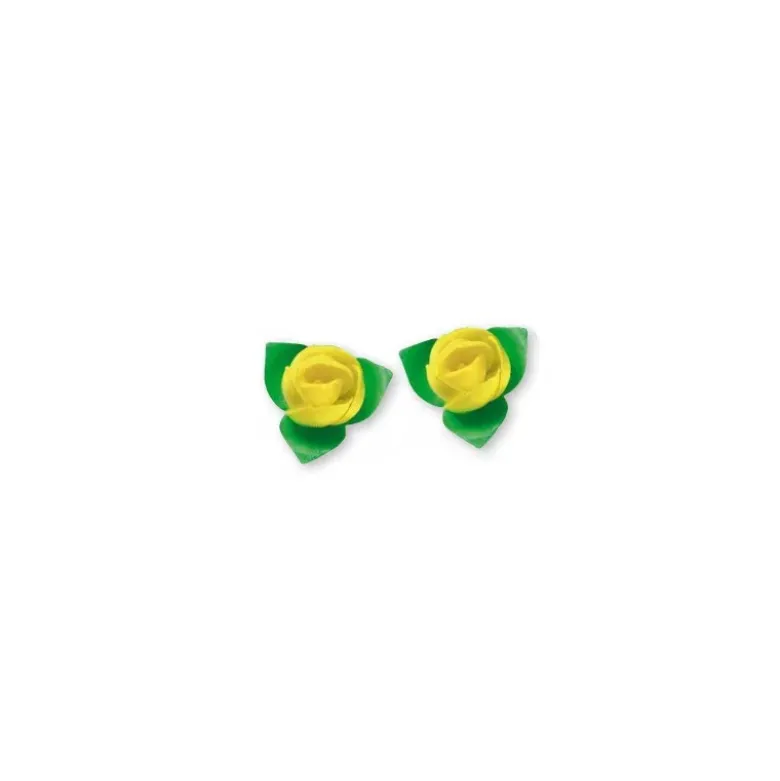 Roses jaunes avec feuilles x10