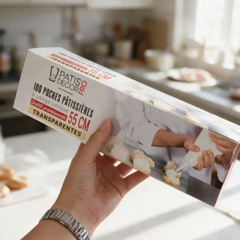 Rouleau de 100 poches pâtissières à usage unique 55 cm