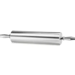 rouleau à pâte aluminium avec poignées tournantes 38 cm diamètre 9 cm