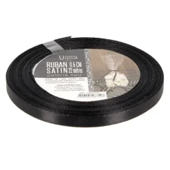 Ruban noir satiné - 22 m