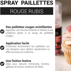 Spray de paillettes rouges 10g