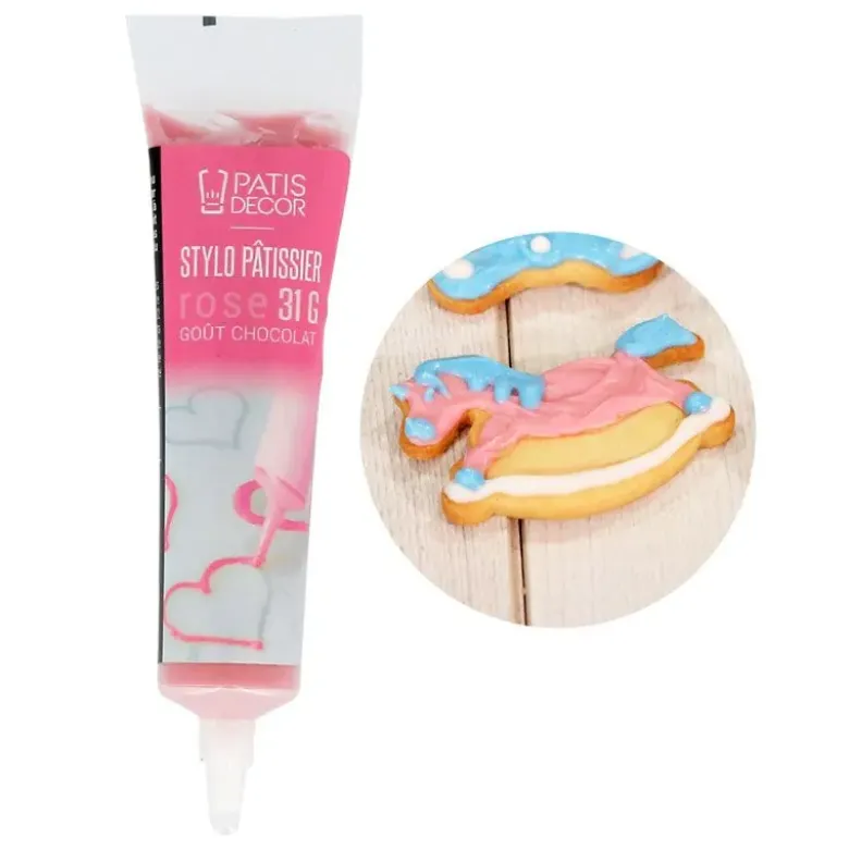 Stylo pâtissier rose goût chocolat