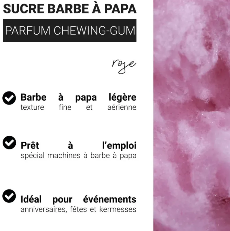 Sucre barbe à papa parfum chewing-gum
