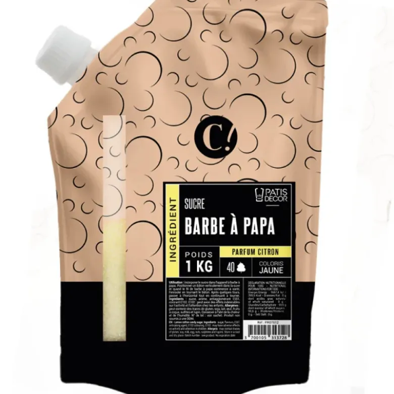 Sucre barbe à papa parfum citron