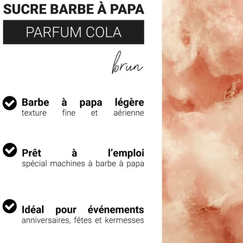 Sucre barbe à papa parfum cola