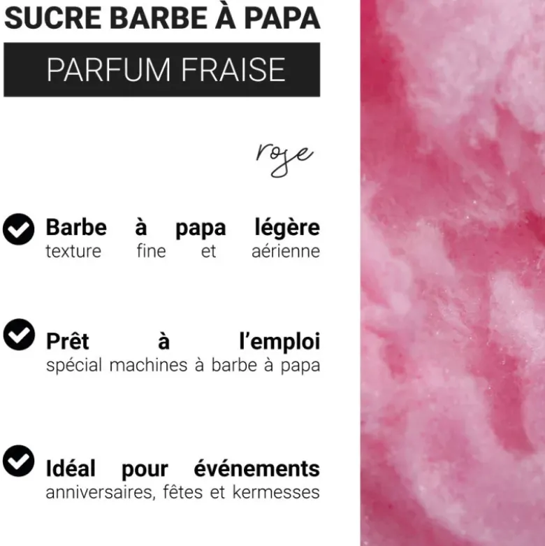 Sucre barbe à papa parfum fraise