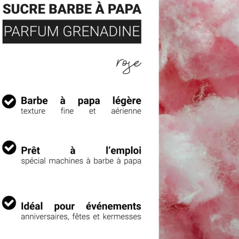Sucre barbe à papa parfum grenadine