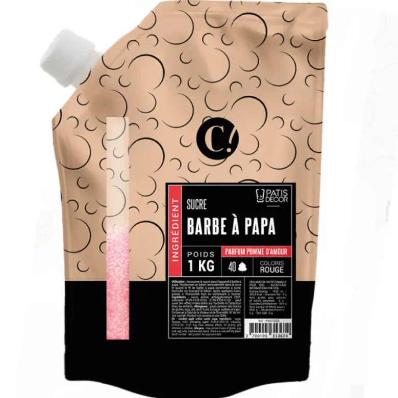 Sucre barbe à papa parfum pomme d'amour