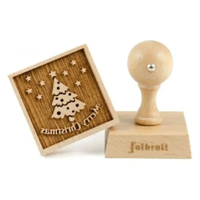 Tampon à biscuit bois Merry Christmas