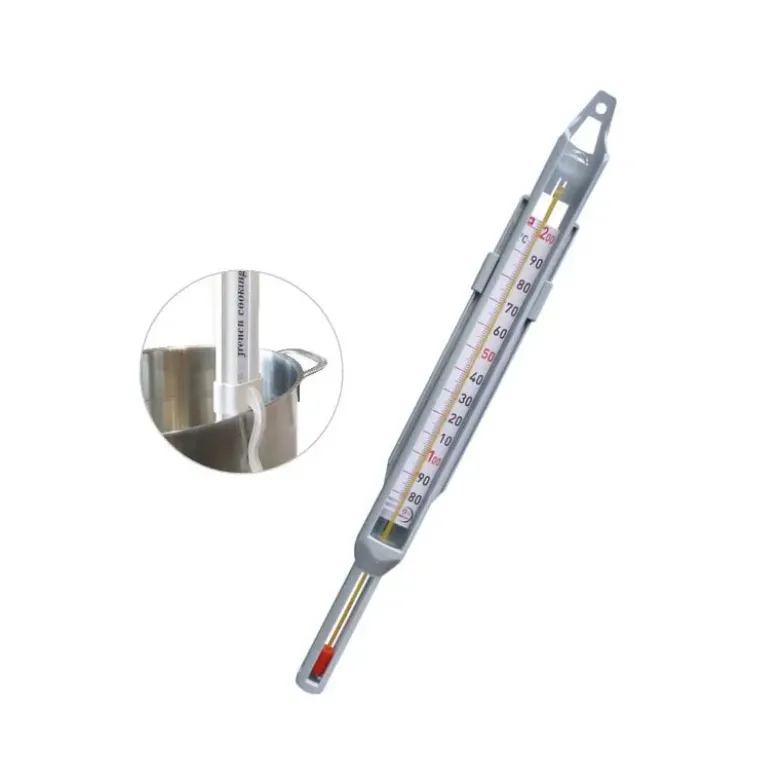 Thermomètre confiseur en verre avec gaine de protection +80 +200°C