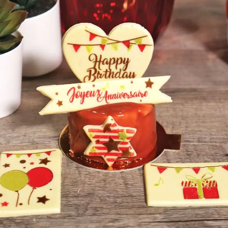 Transfert chocolat Anniversaire - DDM 02/26