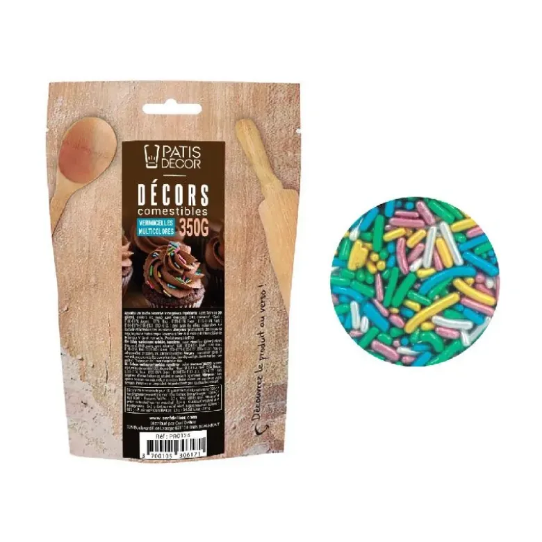 Vermicelles comestibles multicolores 350 g