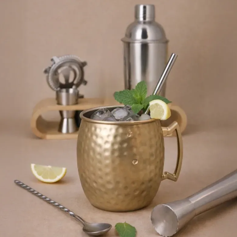 Verre à cocktail "moscow mule" en acier inoxydable
